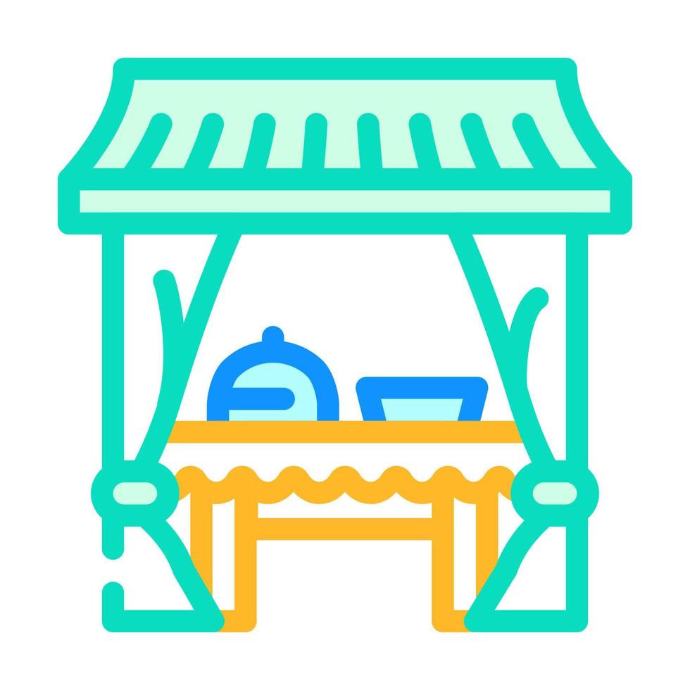 illustrazione vettoriale dell'icona del colore del buffet della tenda