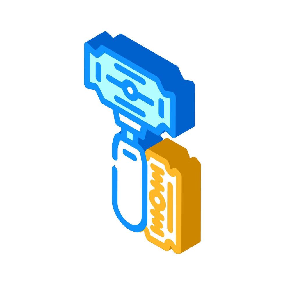 illustrazione vettoriale dell'icona isometrica del dispositivo di rimozione del callo della lama
