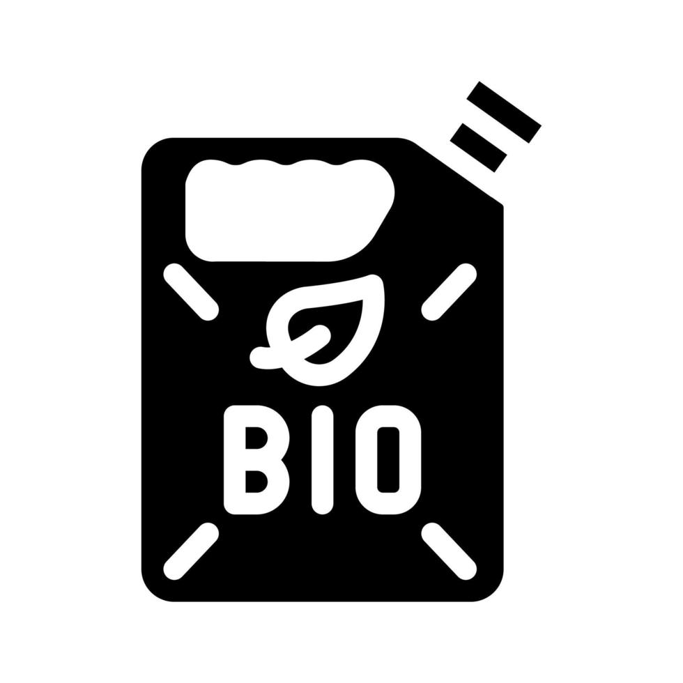 illustrazione vettoriale dell'icona del glifo del biocarburante del contenitore