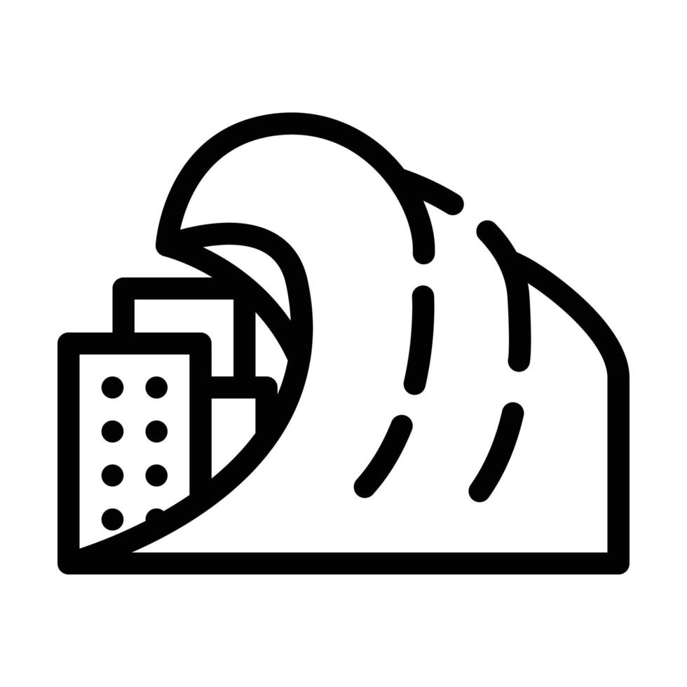 illustrazione del simbolo del vettore dell'icona della linea del problema dello tsunami