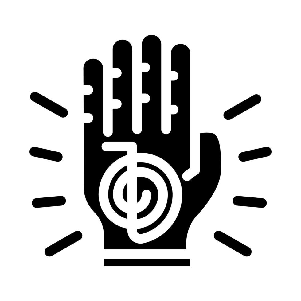 illustrazione vettoriale dell'icona del glifo del massaggio reiki