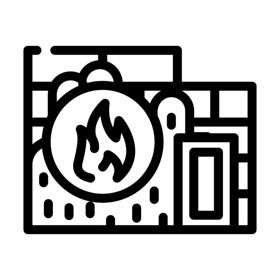 illustrazione vettoriale dell'icona della linea del materiale da costruzione a prova di fiamma