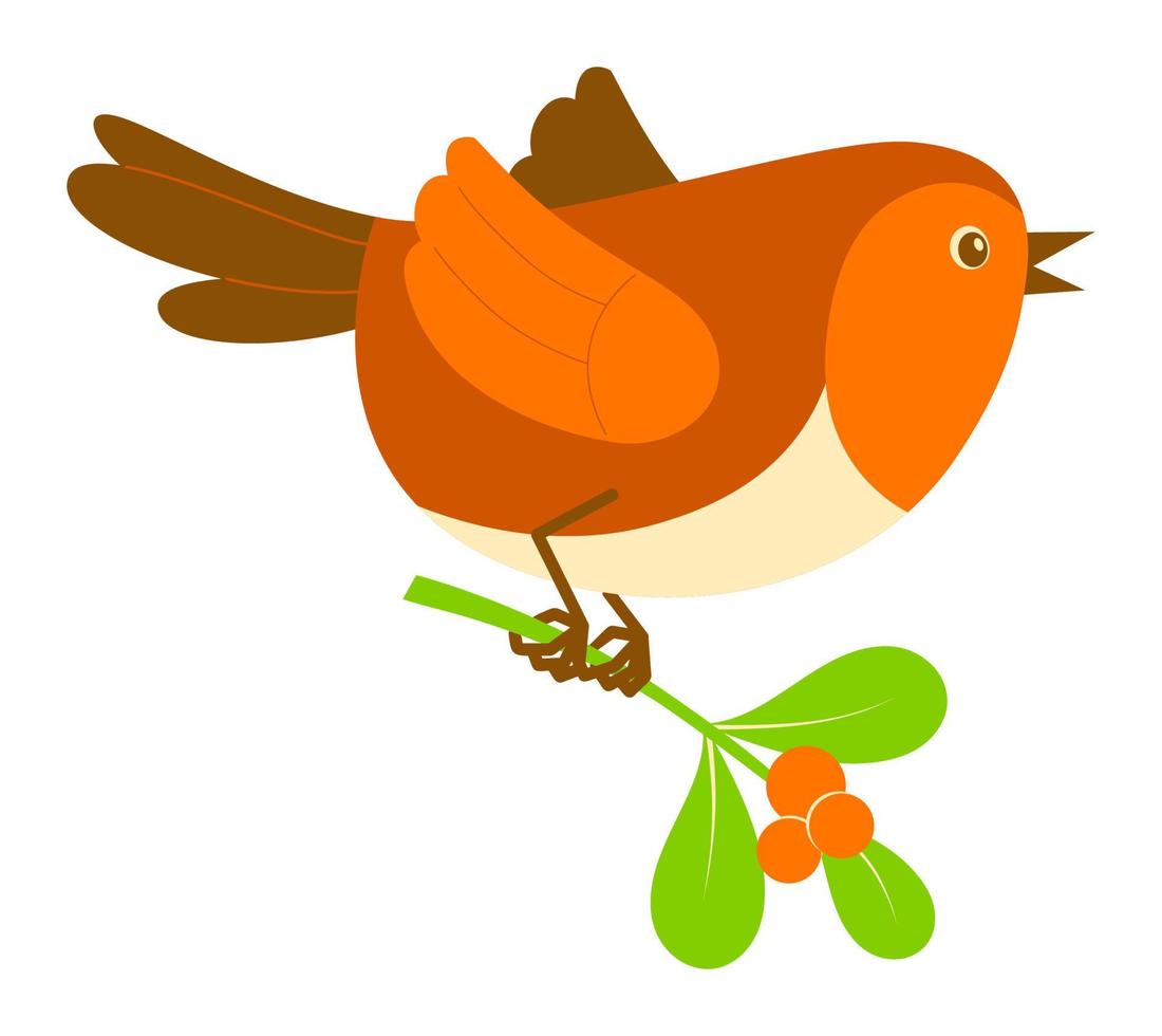 clip art dei cartoni animati dell'uccello di natale del pettirosso. illustrazione vettoriale di uccello di Natale