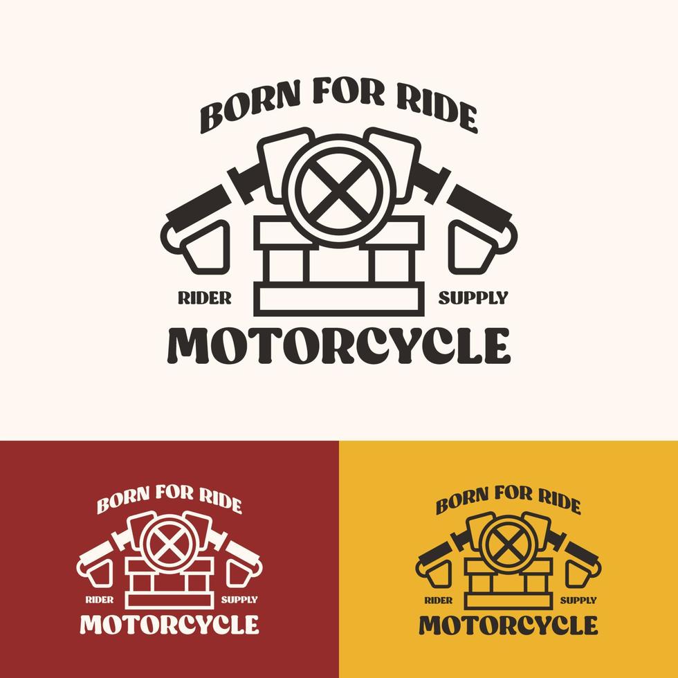 concetto di logo minimalista del garage per motociclette vettore