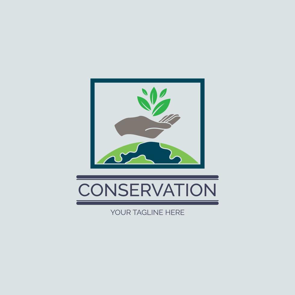 design del modello di logo di conservazione della natura per marchio o azienda e altro vettore
