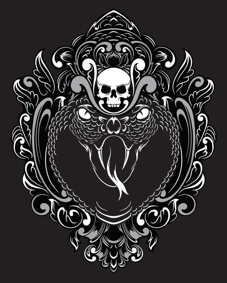 illustrazione del disegno del serpente della vipera e vettore premium del design della maglietta