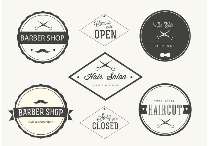 Etichette Trendy Barber Shop vettore