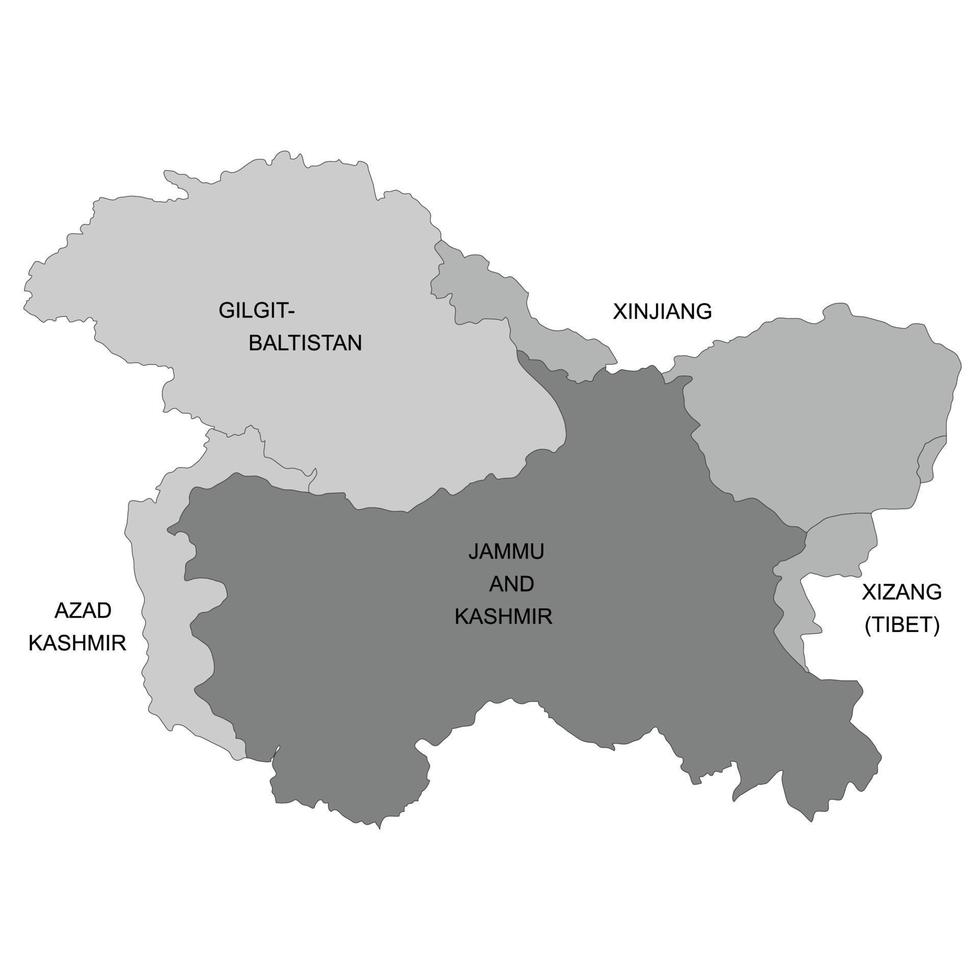 mappa del kashmir è una regione geografica vettore