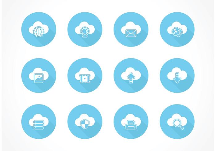 Icone vettoriali gratis Cloud Computing