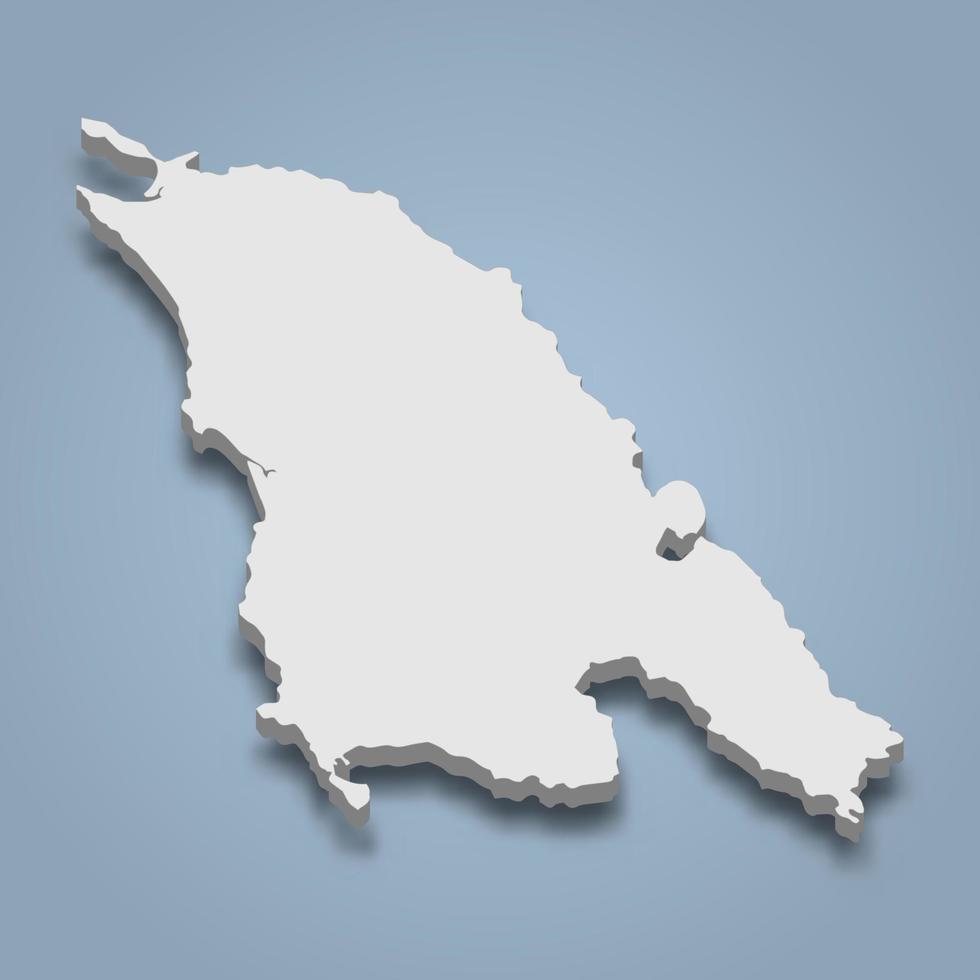 La mappa isometrica 3d di ko chang è un'isola della Thailandia vettore