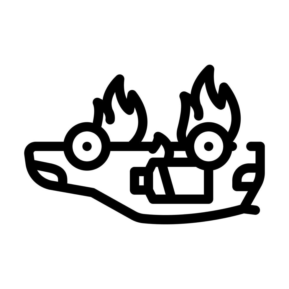 illustrazione vettoriale dell'icona della linea di auto elettrica antincendio