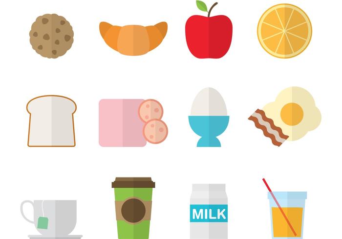 Icone colorate colazione vettore