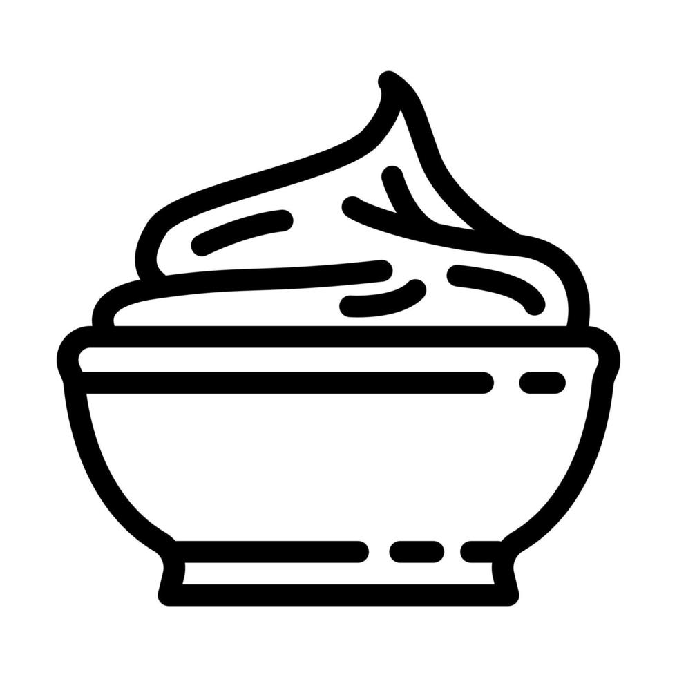 illustrazione vettoriale dell'icona della linea di crema di formaggio