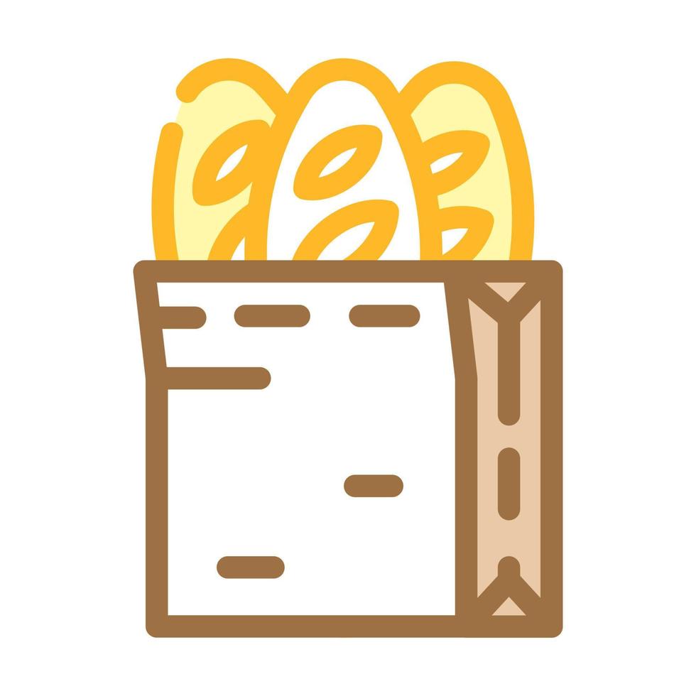 illustrazione vettoriale dell'icona del colore del pane baguette