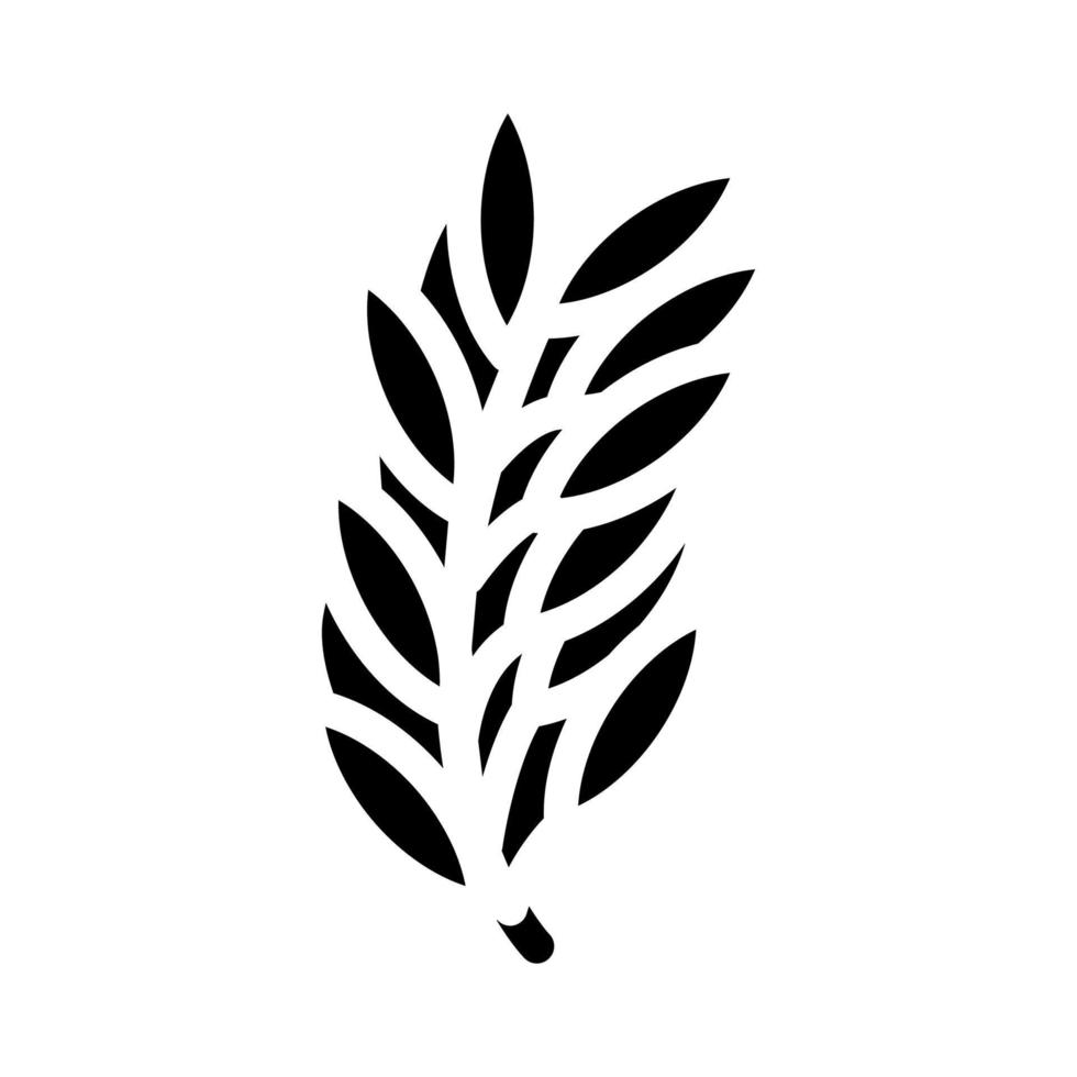 illustrazione vettoriale dell'icona del glifo con foglie di rosmarino