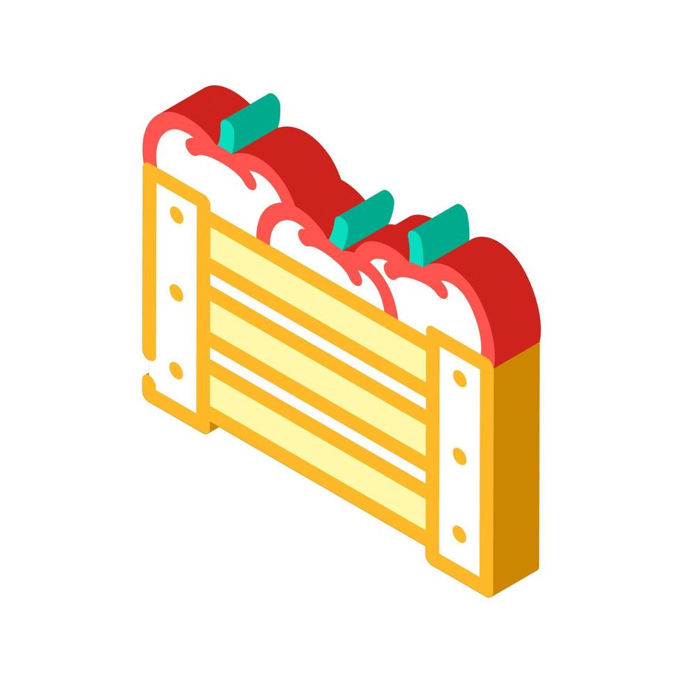 scatola di pomodoro icona isometrica illustrazione vettoriale