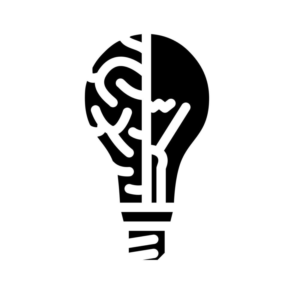 idea lampadina icona glifo illustrazione vettoriale
