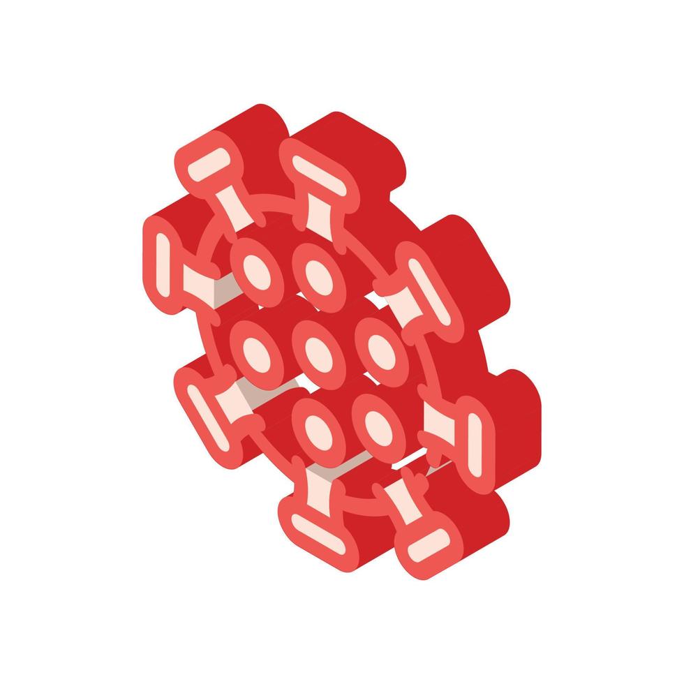 illustrazione isolata del vettore dell'icona isometrica del virus dell'influenza