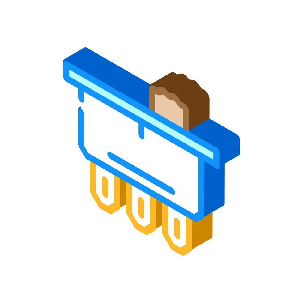 illustrazione vettoriale dell'icona isometrica dell'interruttore elettrico unipolare a doppia corsa
