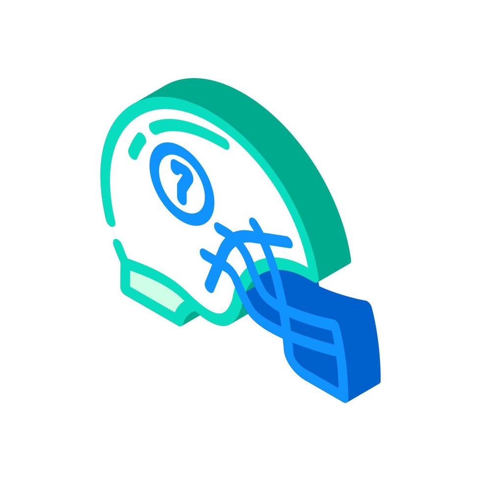 illustrazione vettoriale dell'icona isometrica del giocatore di football americano del casco