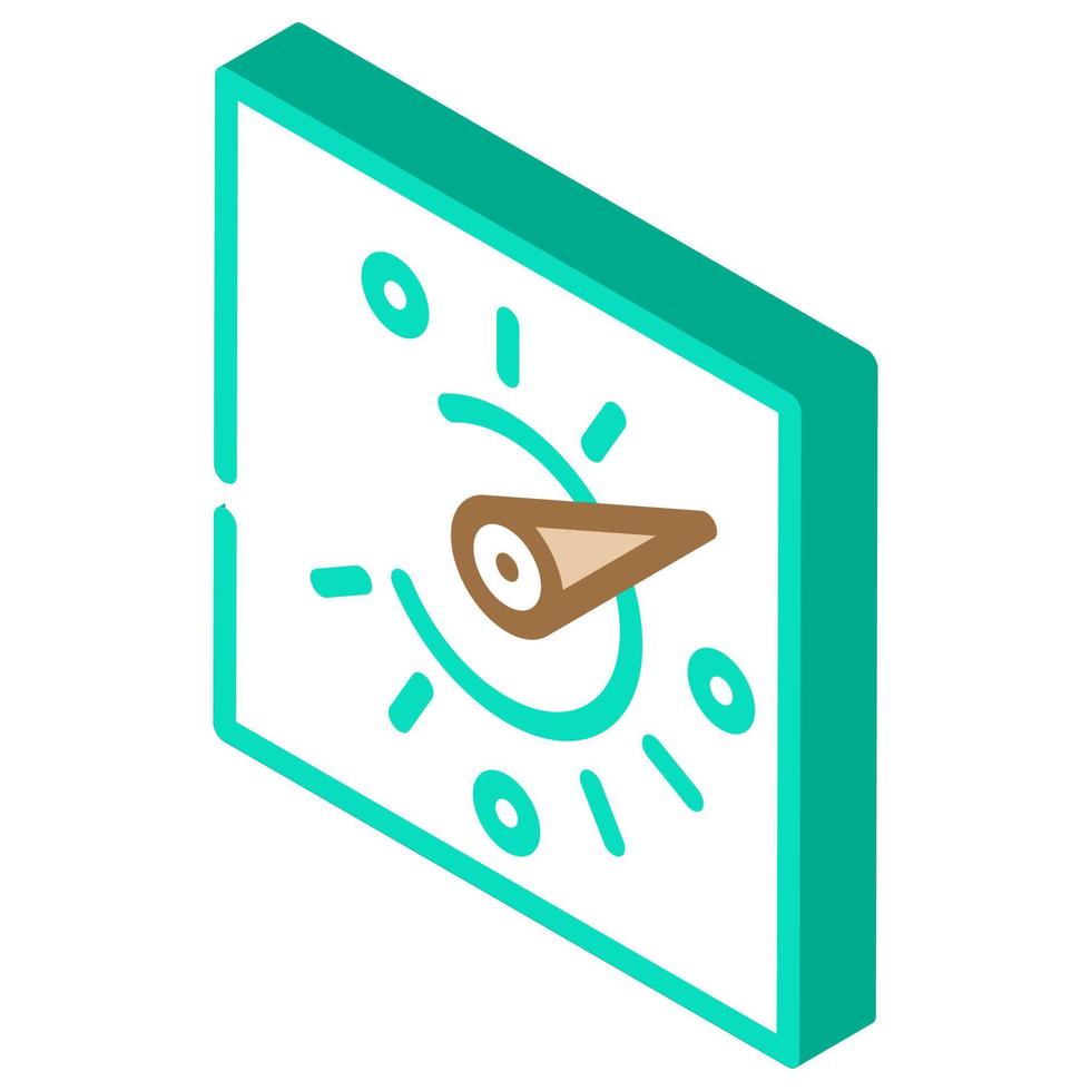illustrazione vettoriale dell'icona isometrica dell'orologio solare della meridiana