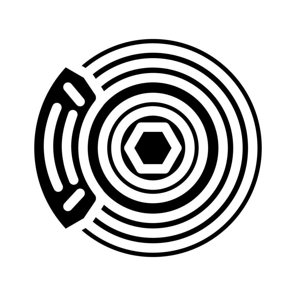 illustrazione vettoriale dell'icona del glifo dell'auto del disco del freno
