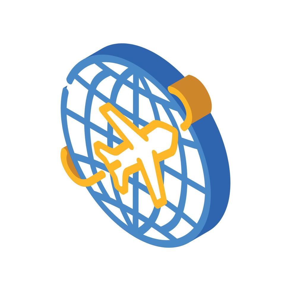 illustrazione vettoriale dell'icona isometrica di viaggio internazionale