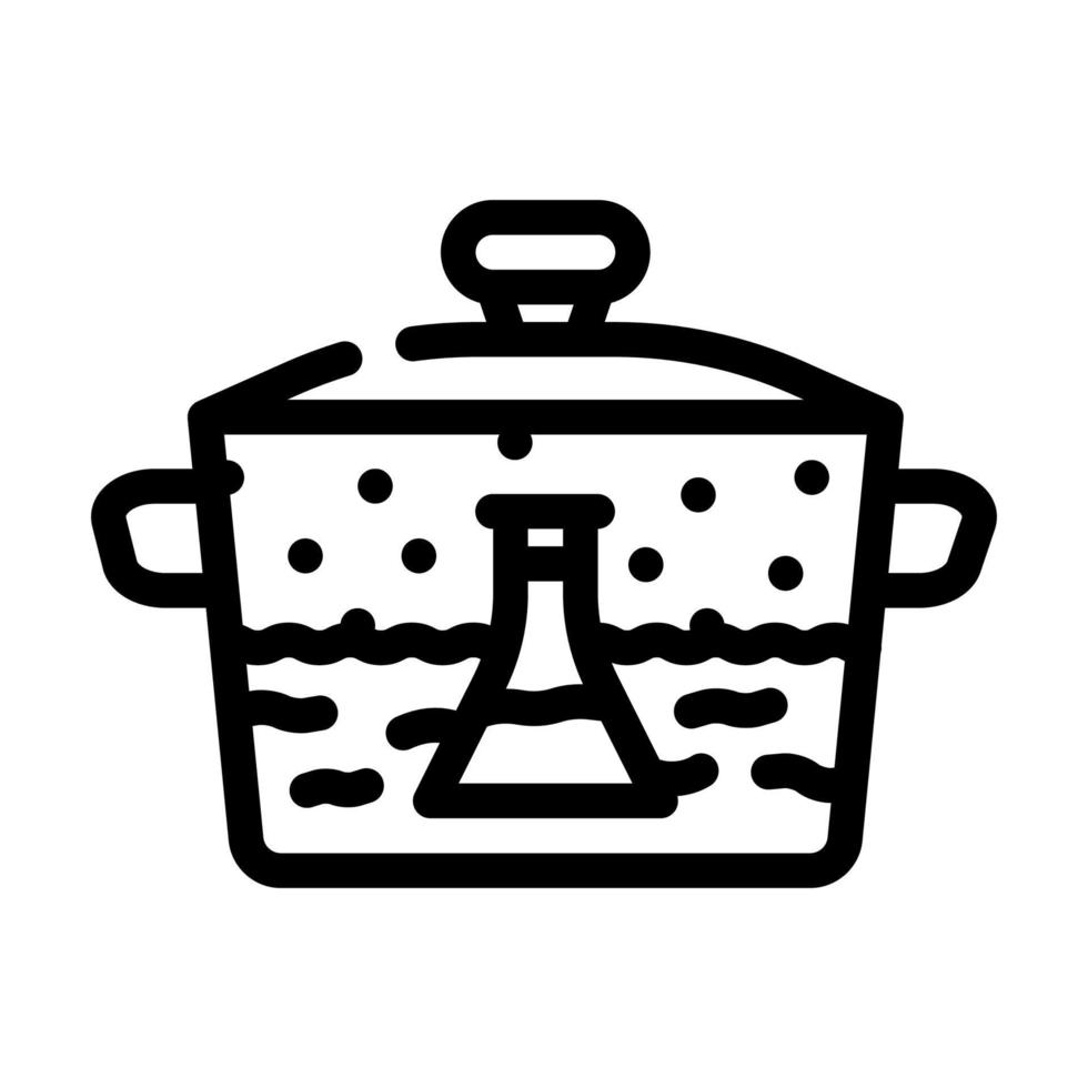 chimica dell'illustrazione vettoriale dell'icona della linea del piatto