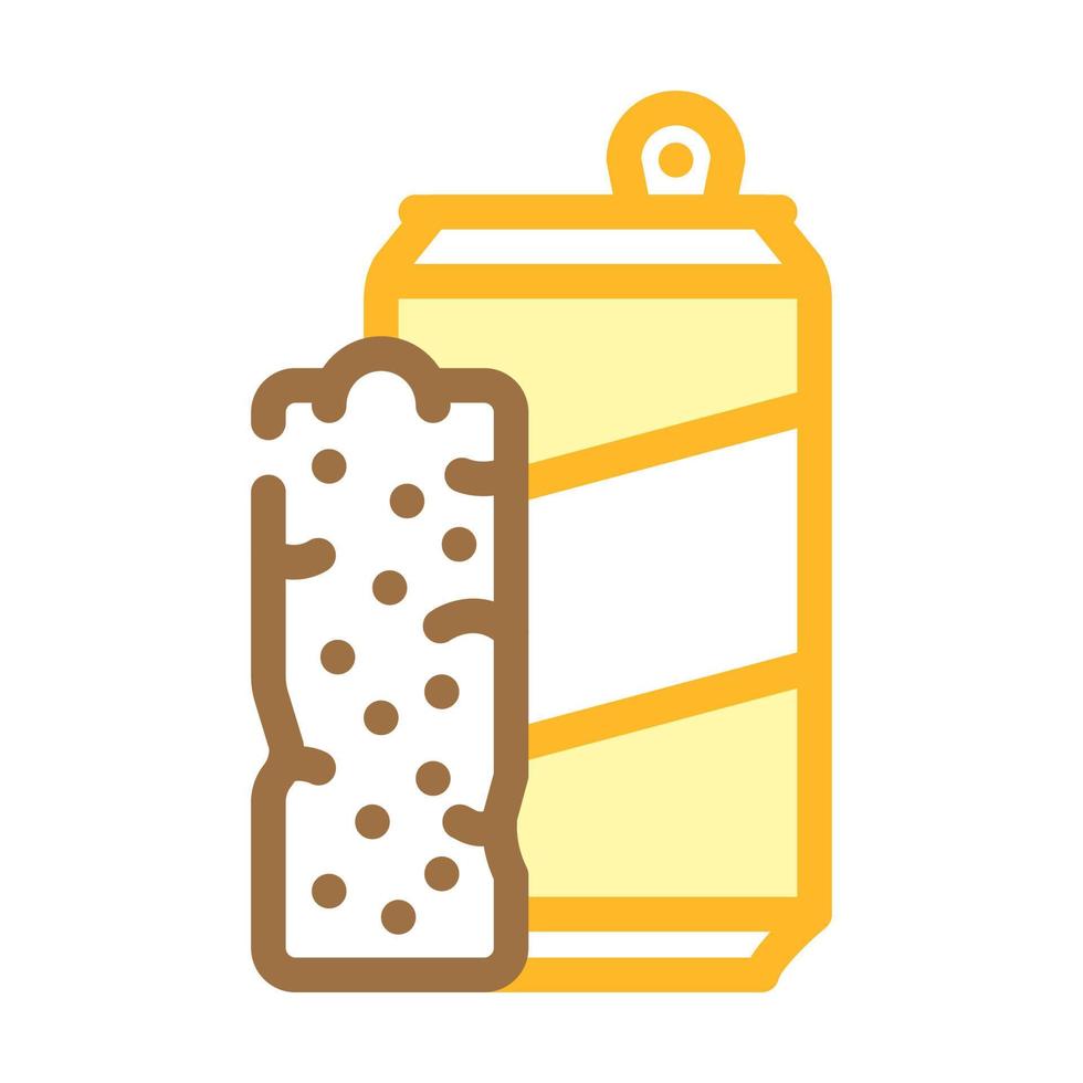 illustrazione vettoriale dell'icona del colore del contenitore di snack e bevande delle barre