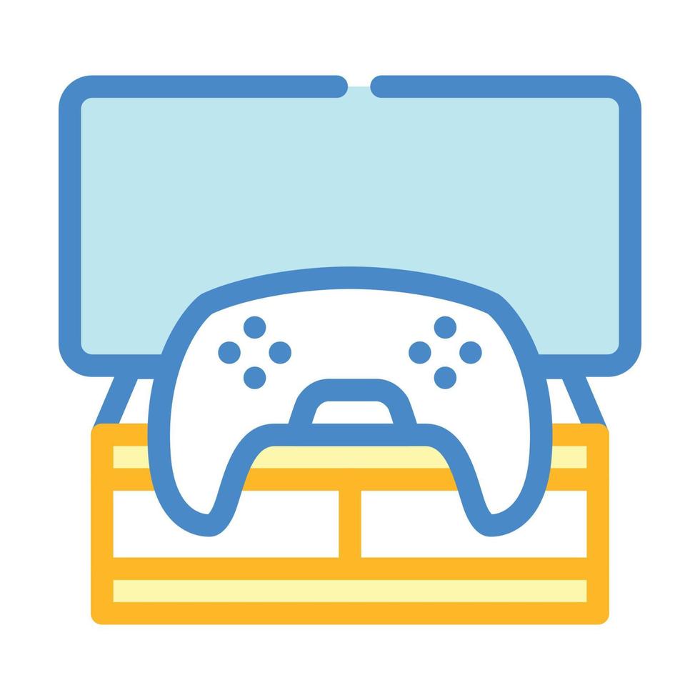 videogiochi coworking relax room colore icona illustrazione vettoriale
