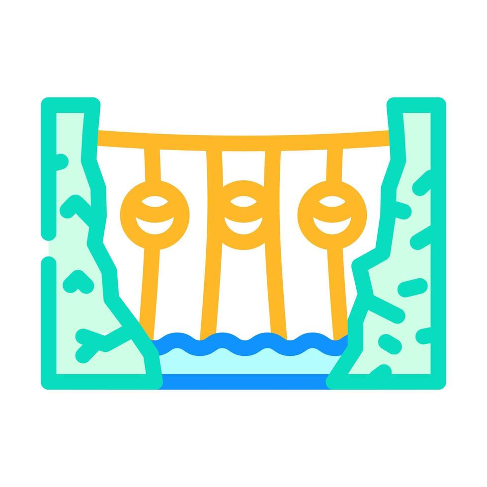 illustrazione vettoriale dell'icona del colore della diga idraulica