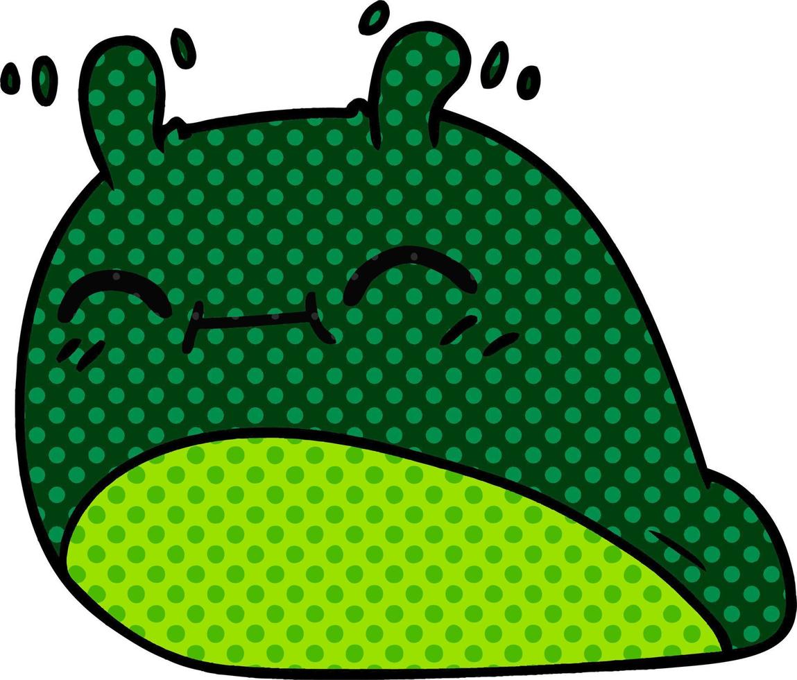 cartone animato di una lumaca kawaii felice vettore