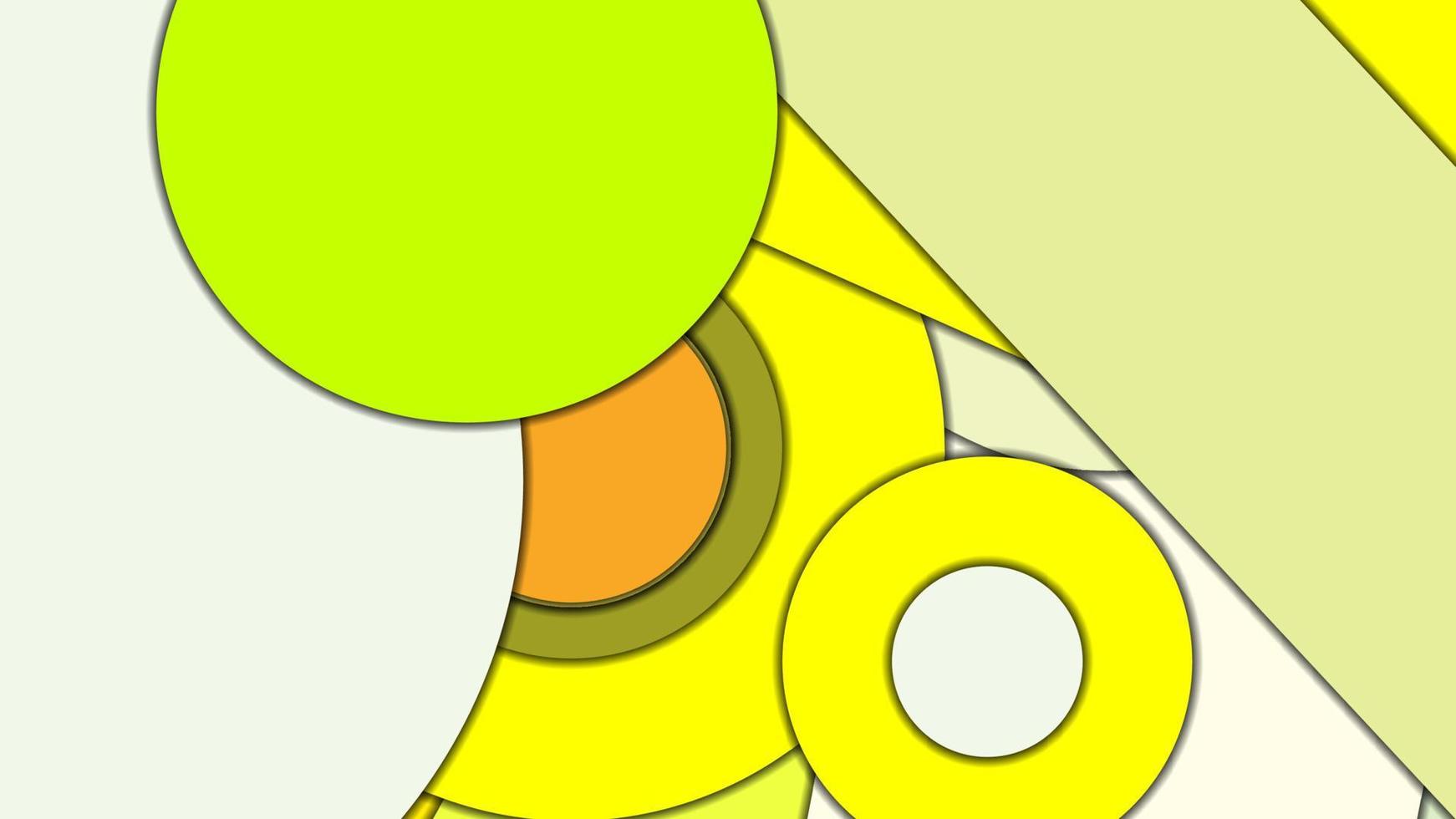sfondo vettoriale geometrico astratto in stile design materiale con una tavolozza armonizzata limitata, con cerchi concentrici e rettangoli ruotati con ombre, imitando la carta tagliata.