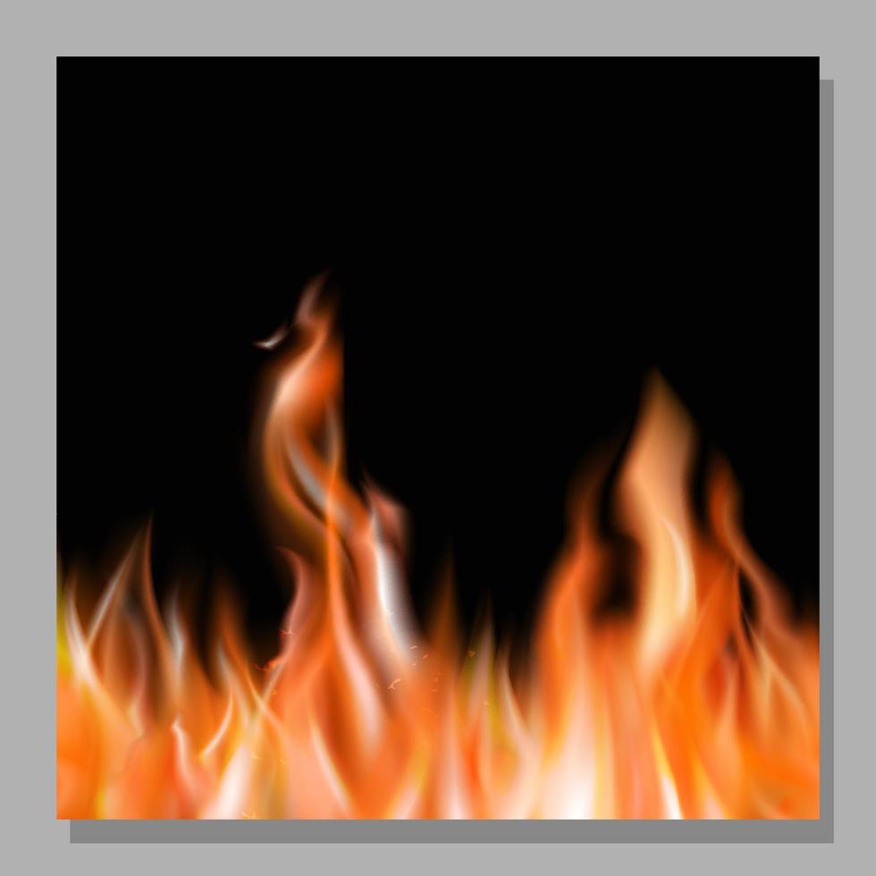 fiamme di fuoco che bruciano scintille roventi realistico sfondo astratto per post sui social media vettore
