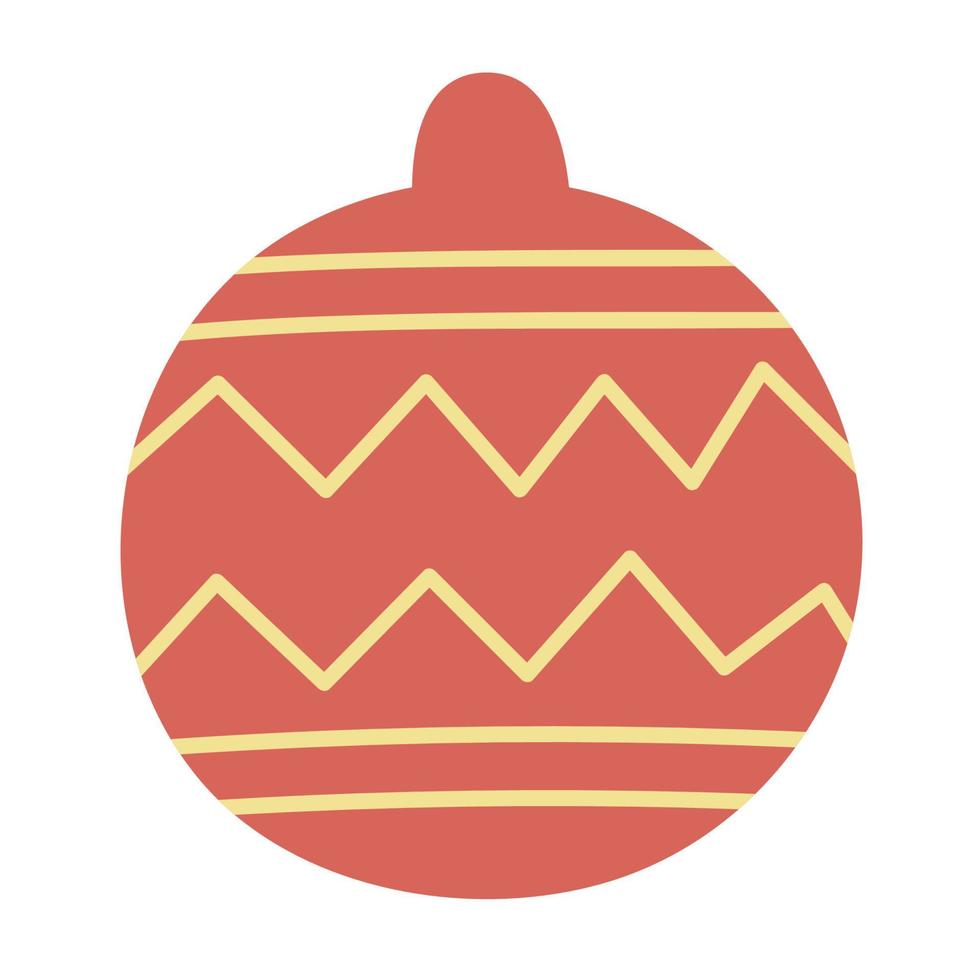 giocattolo di natale per l'albero, palla con motivo. vettore disegnato a mano illustration.traditional simbolo di vacanza