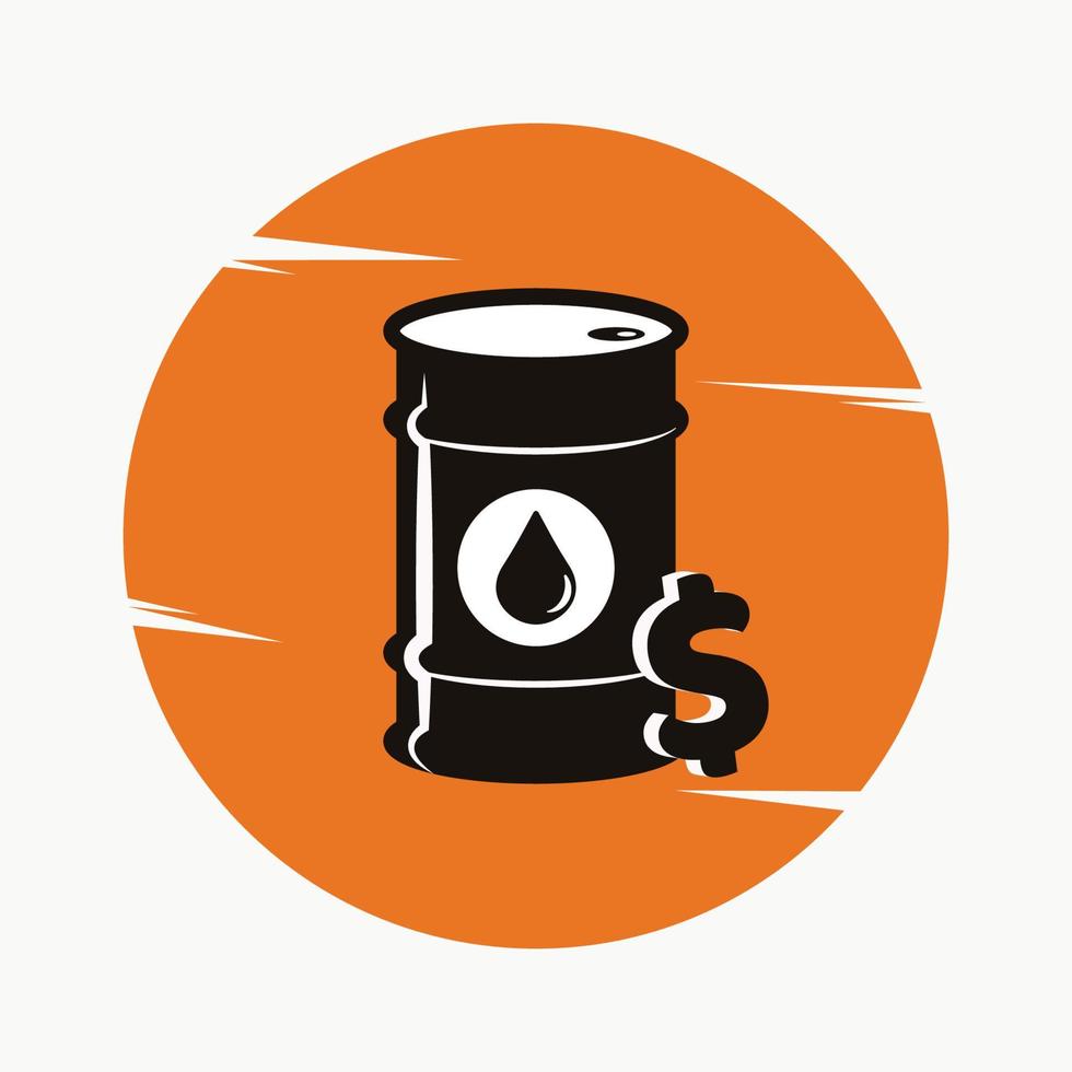illustrazione vettoriale dell'icona del prezzo del barile di petrolio