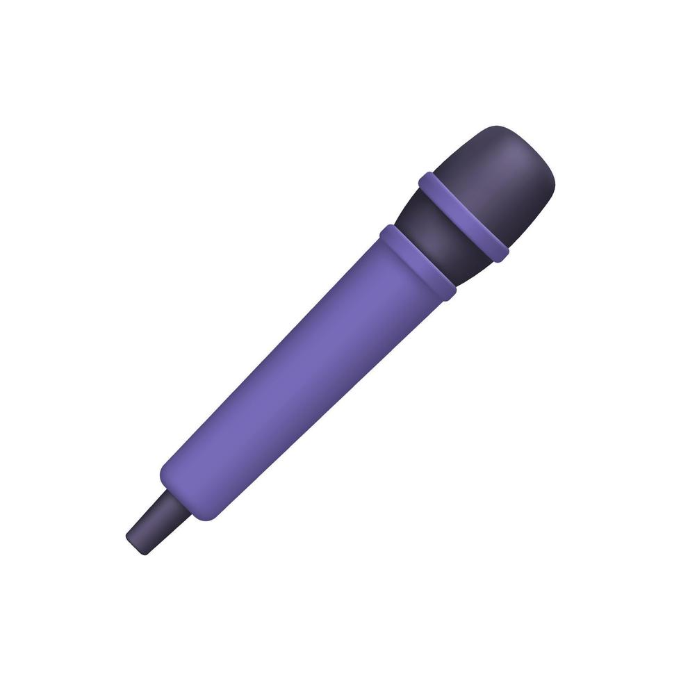icona del microfono vocale 3d isolata su sfondo bianco. illustrazione vettoriale alla moda