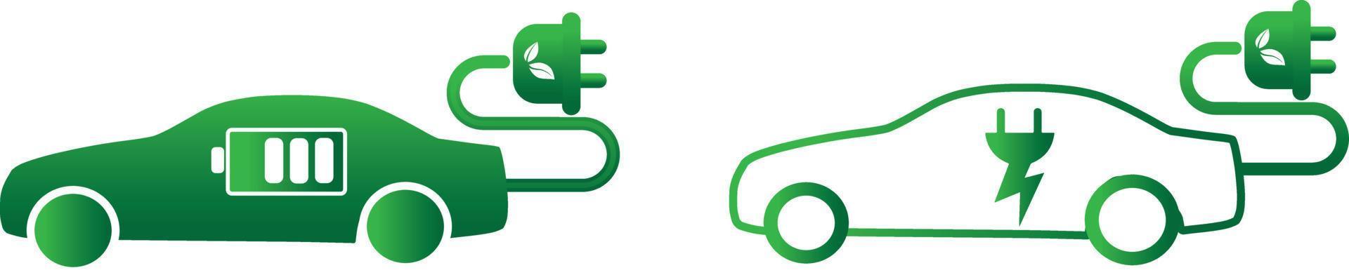 icona di auto elettrica vettoriale su sfondo bianco
