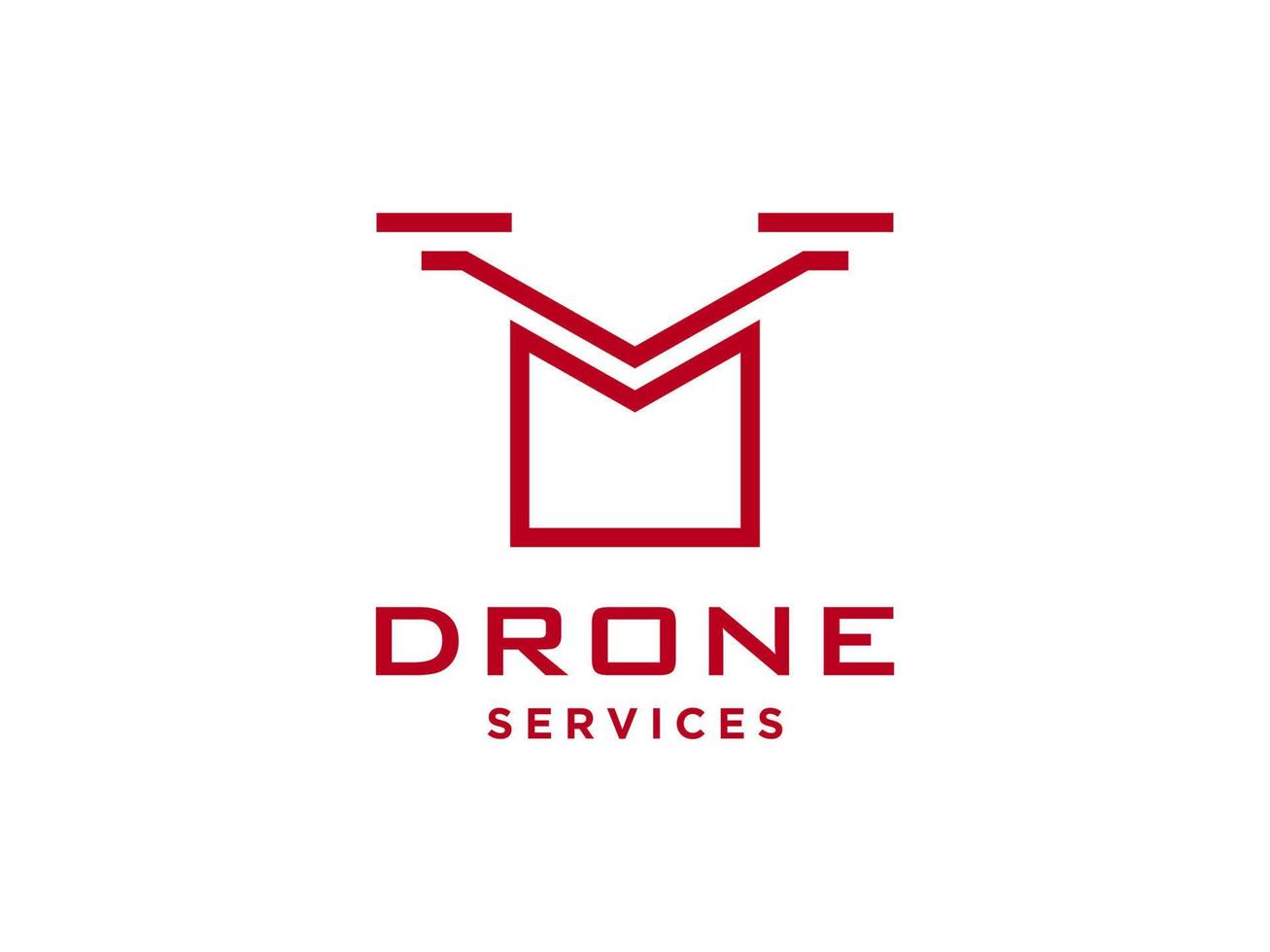 lettera o icona vettore modello logo drone. vettore di droni fotografici. icona vettore elicottero quad