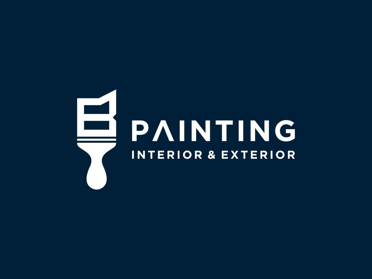 modello di logo di pittura con vettore gratuito iniziale di b concept premium vector