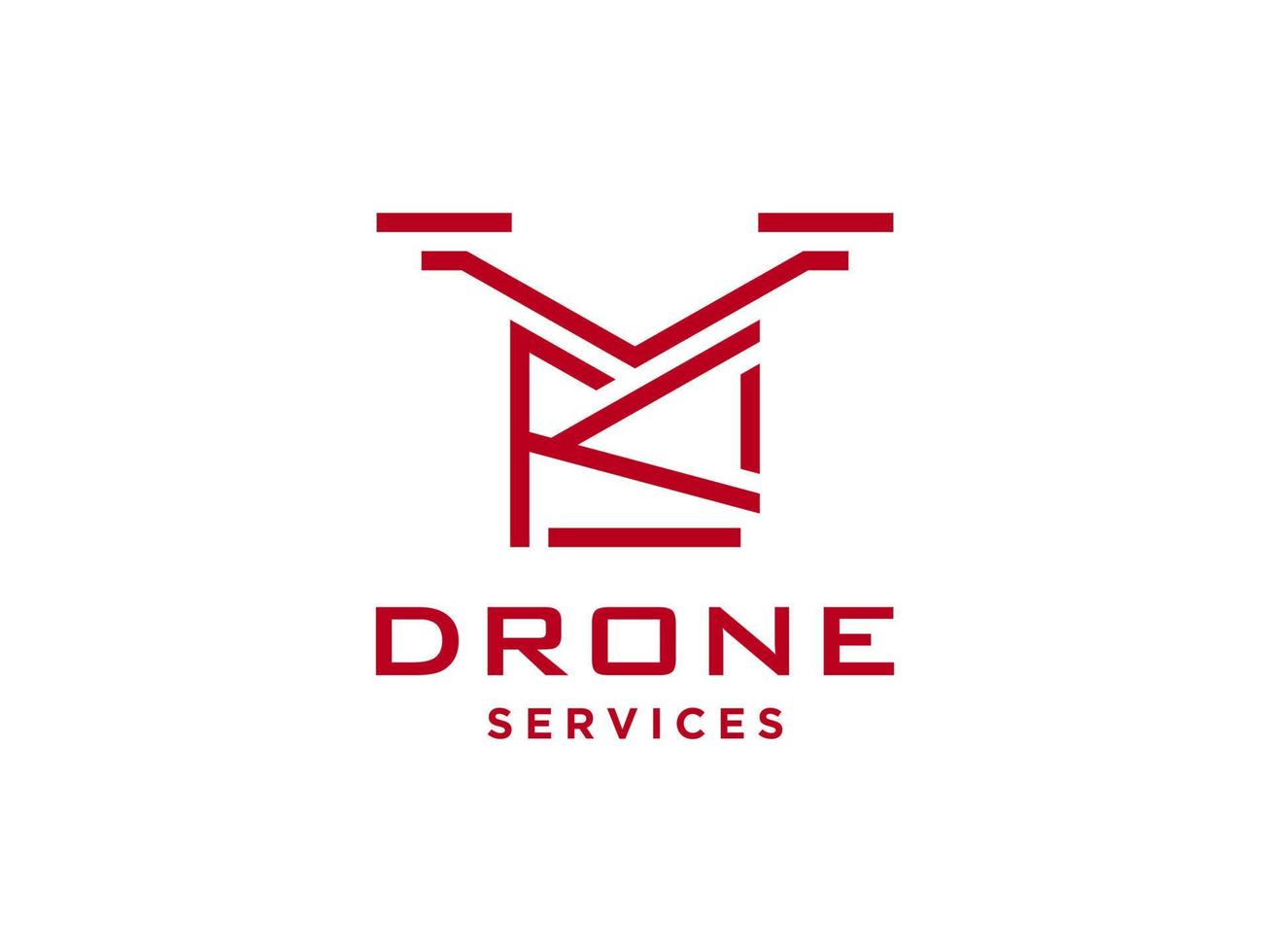 lettera k icona vettore modello logo drone. vettore di droni fotografici. icona vettore elicottero quad