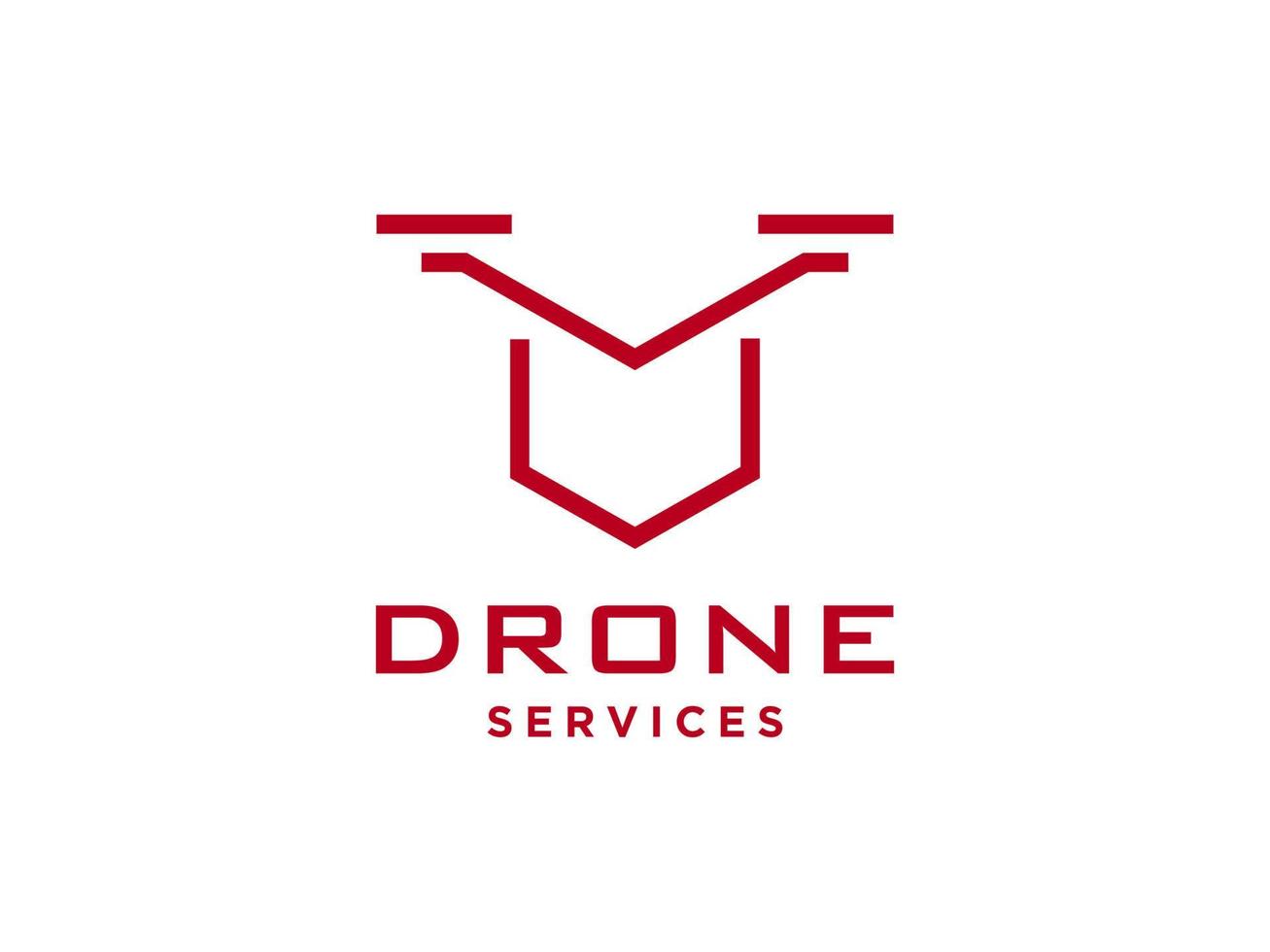 lettera v icona vettore modello logo drone. vettore di droni fotografici. icona vettore elicottero quad