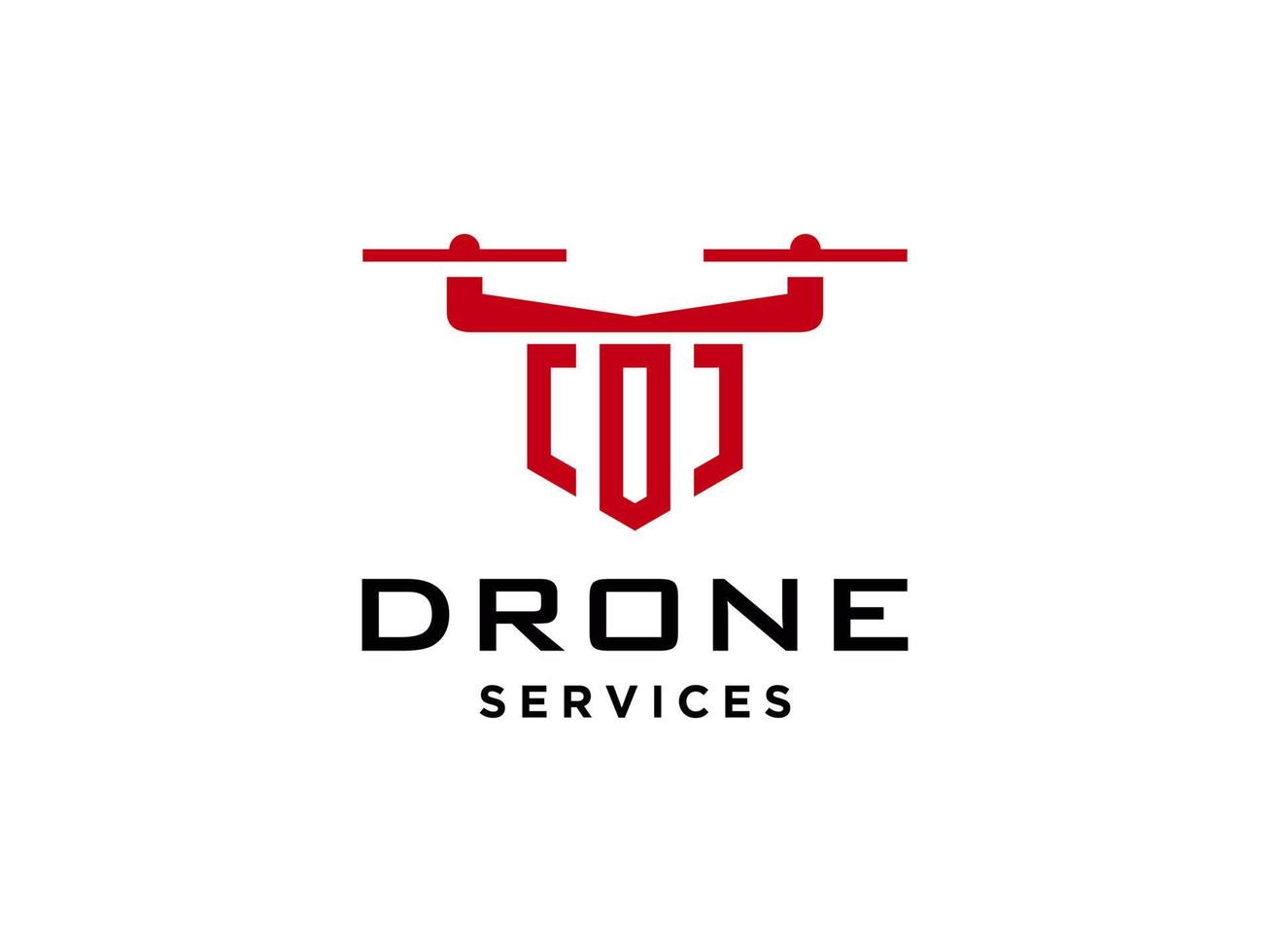 lettera i icona vettore modello logo drone. vettore di droni fotografici. icona vettore elicottero quad