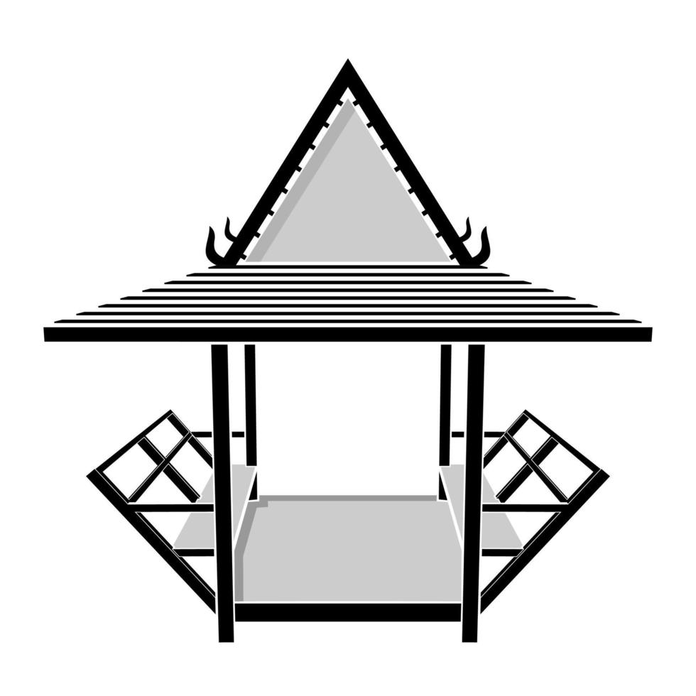 padiglione in stile tailandese, gazebo, illustrazione vettoriale dell'area di sosta