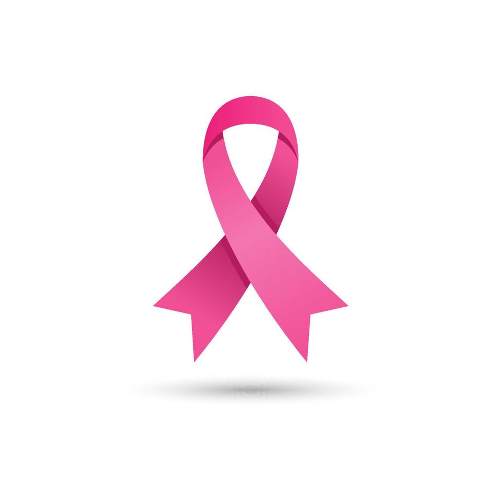 icona del nastro rosa. logo del nastro. simbolo del nastro di consapevolezza. nastro della campagna contro il cancro al seno vettore