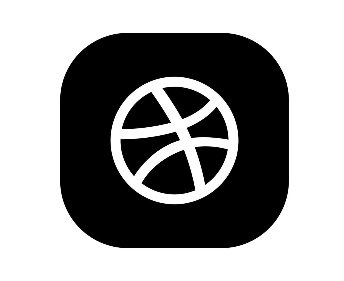 Dribbble social media icona logo astratto simbolo illustrazione vettoriale