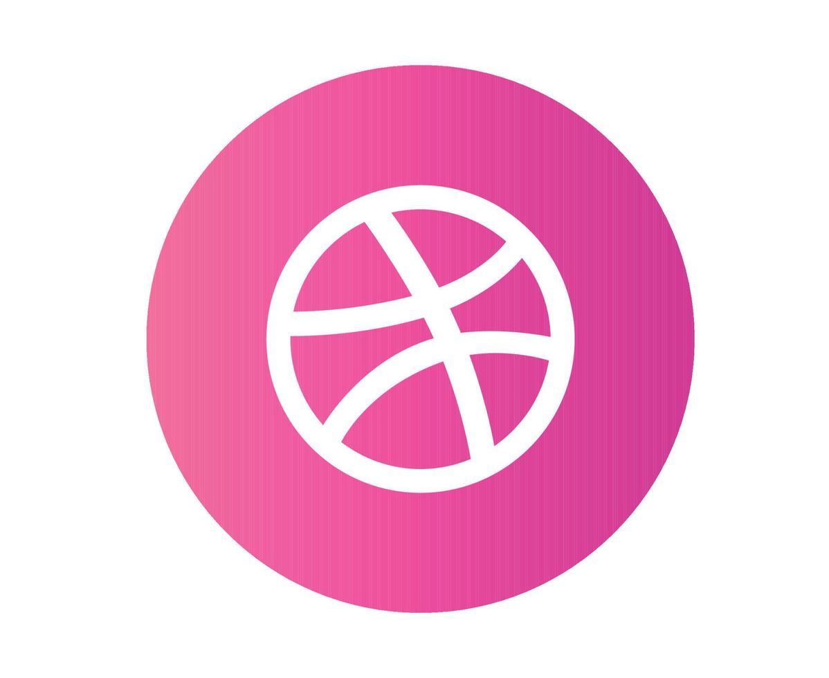 illustrazione vettoriale dell'elemento di design del logo dell'icona dei social media dribbble