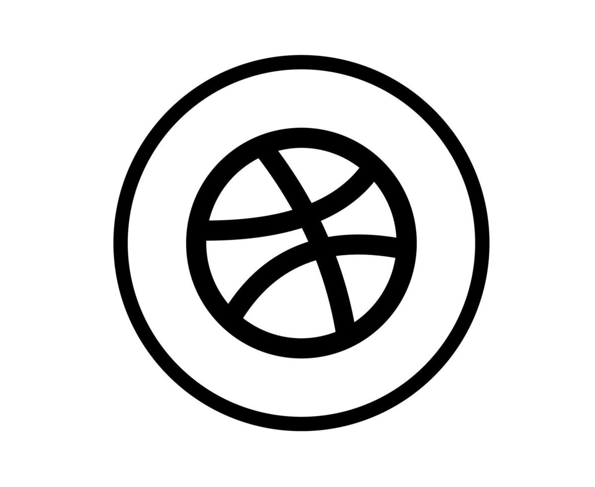 illustrazione vettoriale del logo del simbolo dell'icona del design dei social media di dribbble