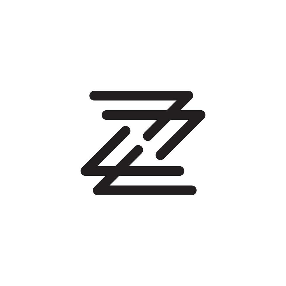 lettera z o zz monogramma logo design vettoriale