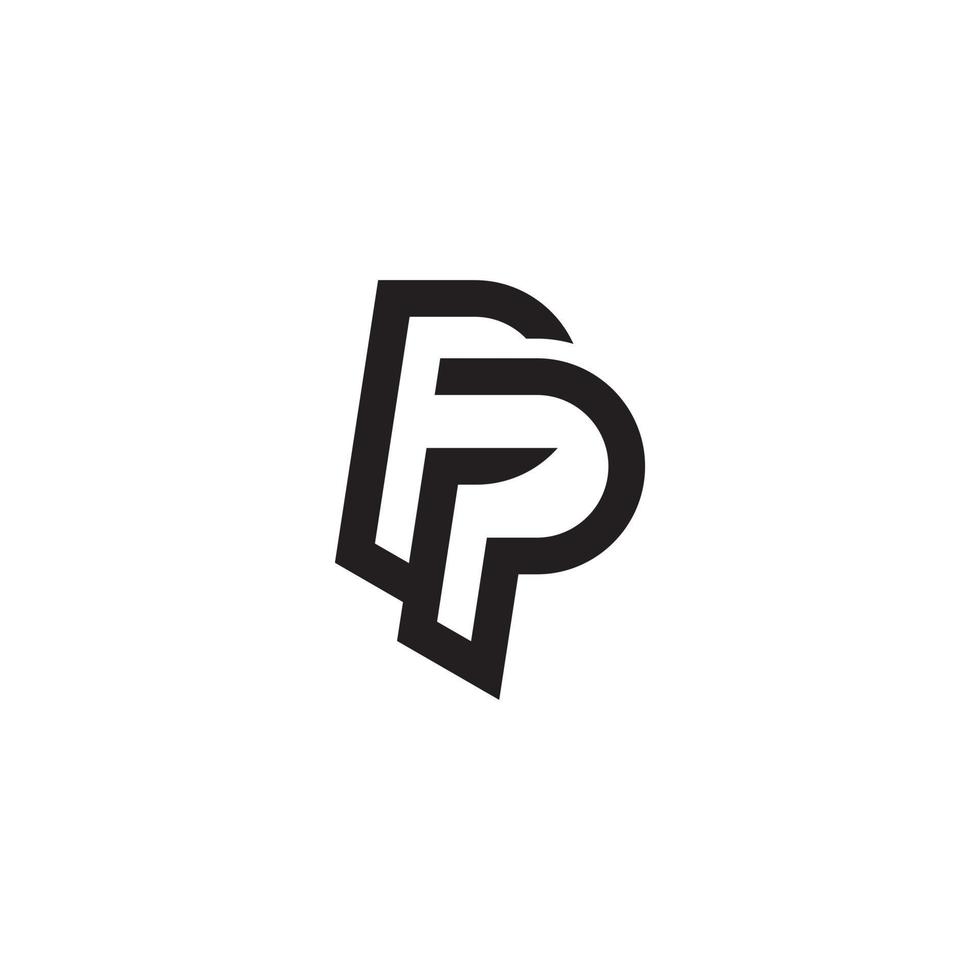 p o pp vettore di progettazione del logo della lettera iniziale